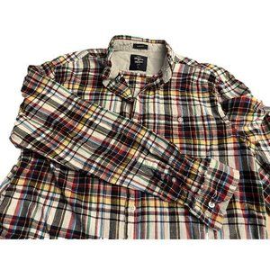 Artistry In Motion Long Sleeve Button‎ Down Shirt Multicolor Plaid Size Large